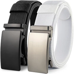 New Golf Sports Elastic Belt Metal Automatic Buckle Tough Stretch Nylon Men's Military Tactical Belt Waistband Ceinture Femme