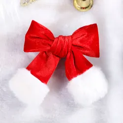 Fashion Hair Clips Christmas Velvet Bow Hairpins Kids New Year Party Decor Headwear Girls Hair Styling Tools Hair Accessories