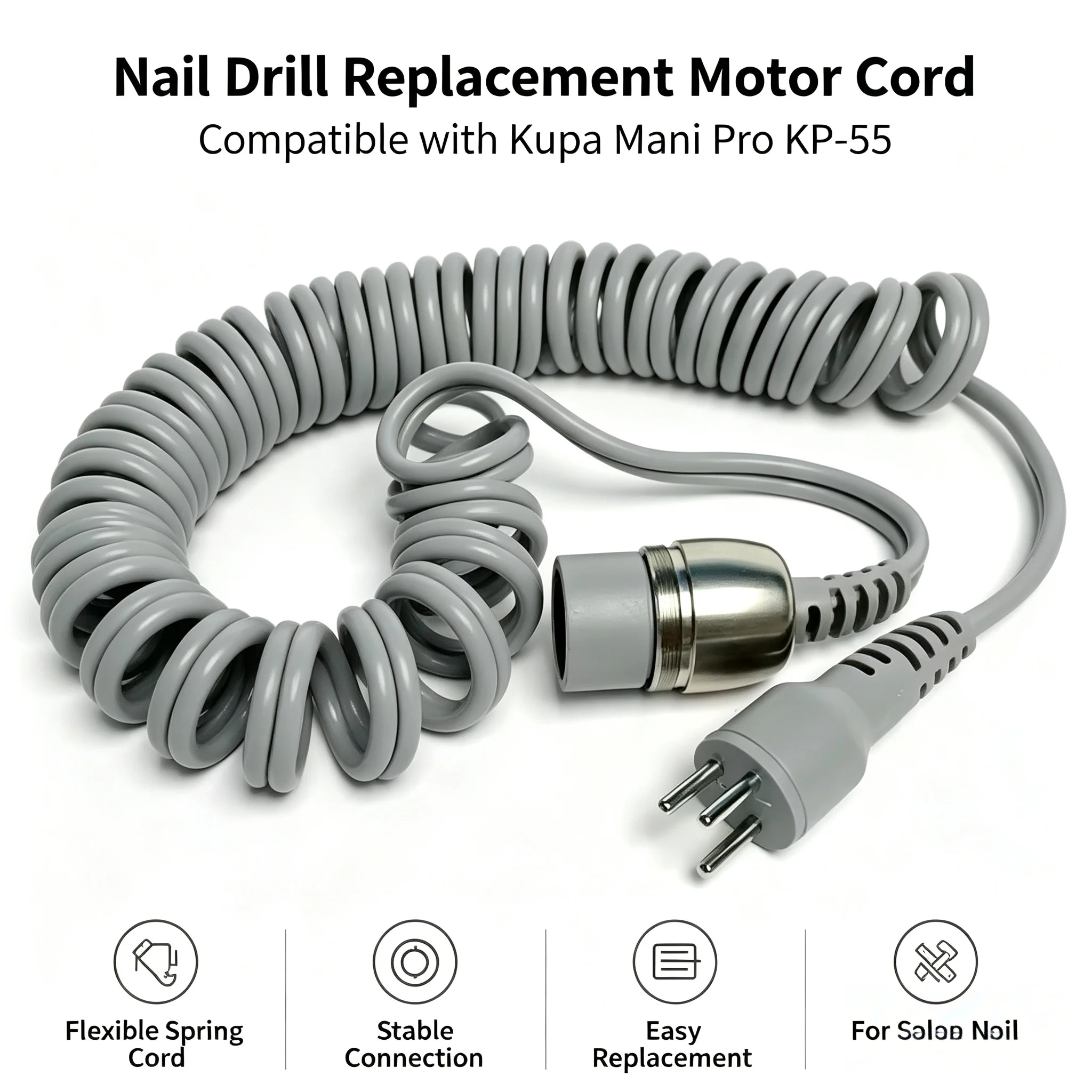 Nail Drill Replacement Motor Cord Compatible with Kupa Mani Pro KP-55 and KP-60 (KP - 55) Cloth