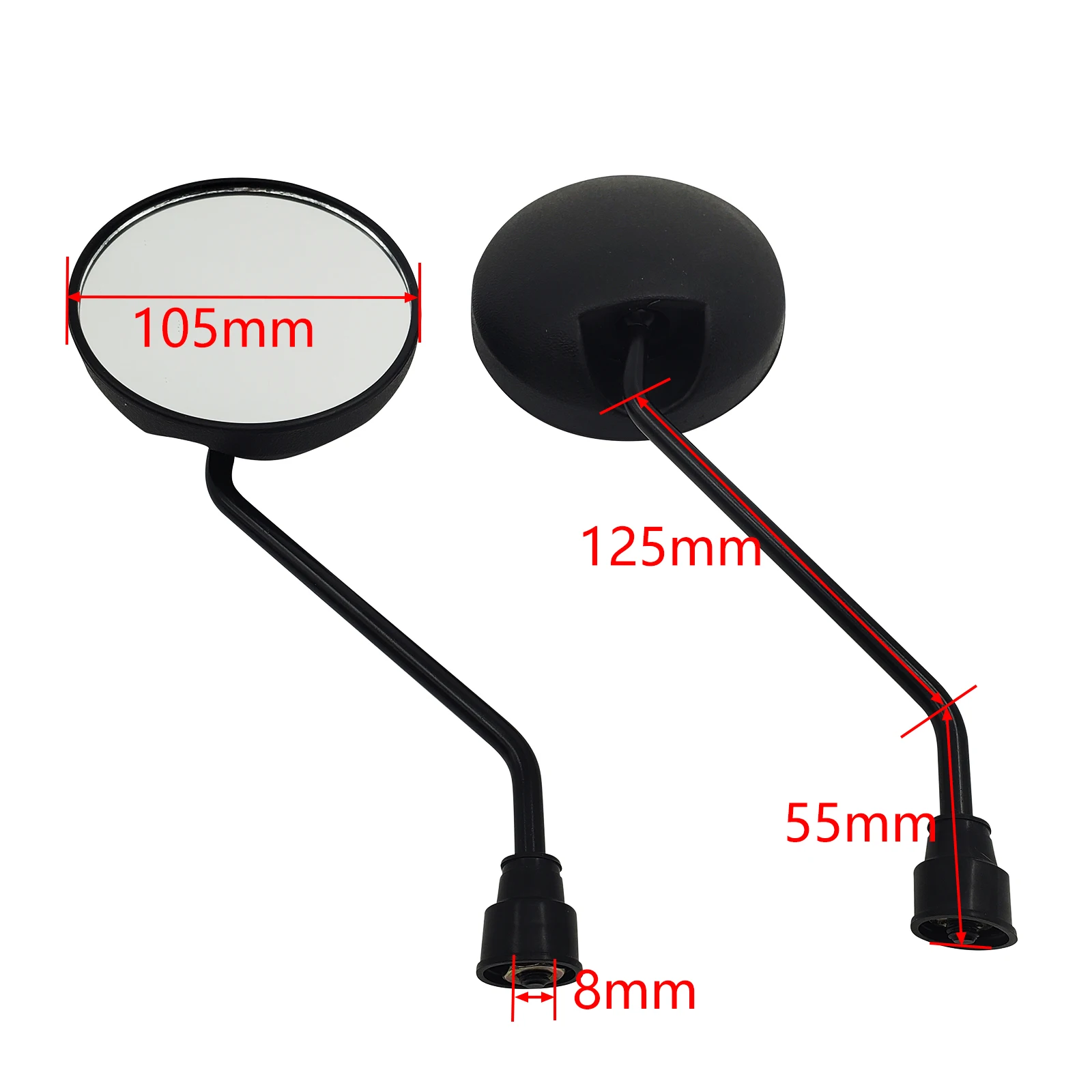 Electric Scooter Motorcycle Bike Reverse Mirror 8mm Rearview Universal For Citycoco Electric Scooter Harley Electric Scooter