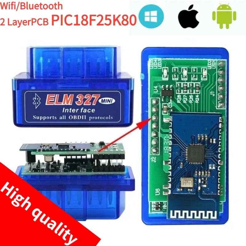 NEW Universal OBD2 16PIN ELM327 with OBD 6 PIN for Honda/Yamaha 6pin etc Country IV Motorcycle Car ECU Fault Code Check Detector