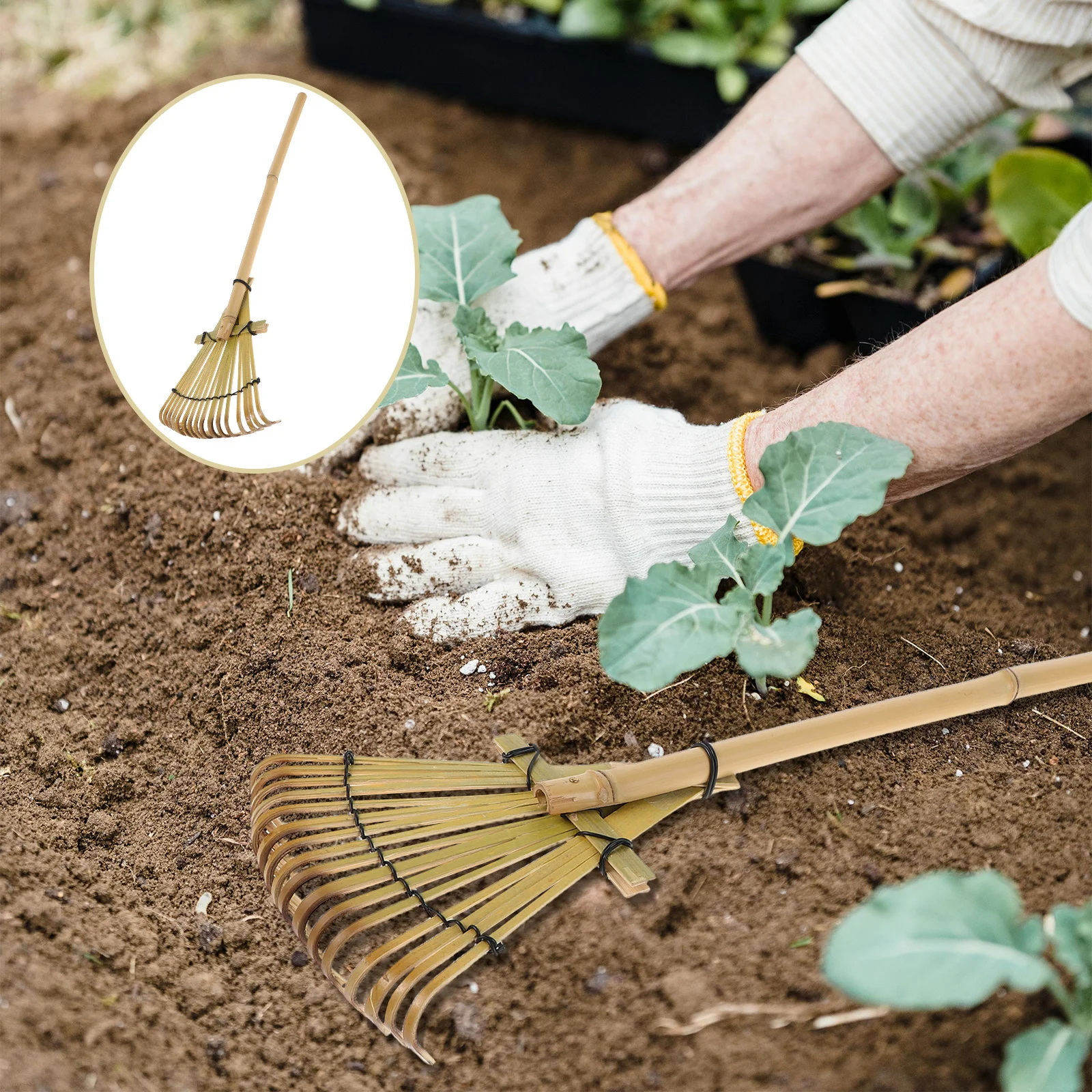 

Japanese Garden Rake Bamboo Small Hand Rake For Sand Leveling Courtyard Rock Garden Bonsai Loosening Yard Tool