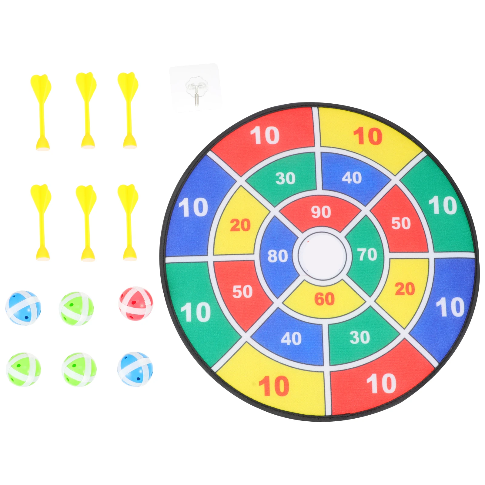 1 Juego de juguetes de tablero de seguridad para practicar pelota pegajosa, juguete interactivo, suministros para juegos de fiesta (36cm, 6 uds. De bolas adhesivas y 6 uds.)