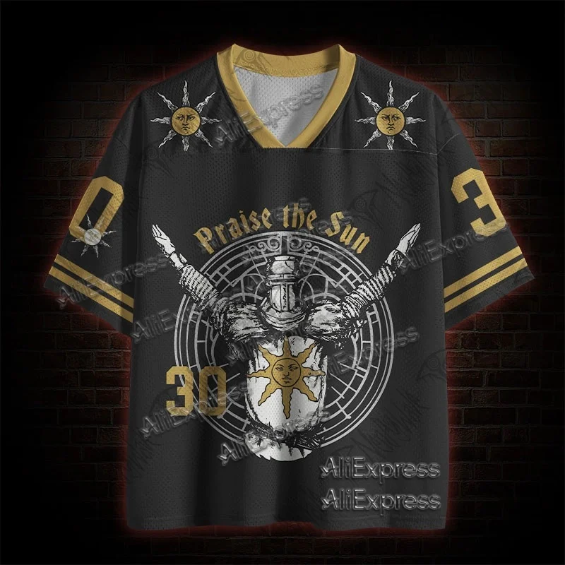 (ZZ) New Dark Series, Street Trendy Quick Drying Mesh Jersey, Sports Breathable Adult V-neck T-shirt, Handsome and Comfortable
