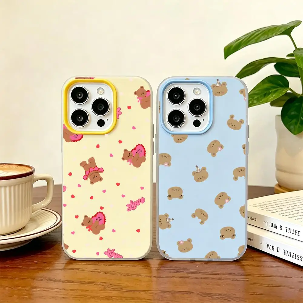 Funda de Teléfono 2 en 1 con Diseño de Osito Adorable, Personalizada y Suave para iPhone 17, 16 Pro Max, 15, 14 Plus, 13, 12, 11, XS, XR, 16E, 17 Air