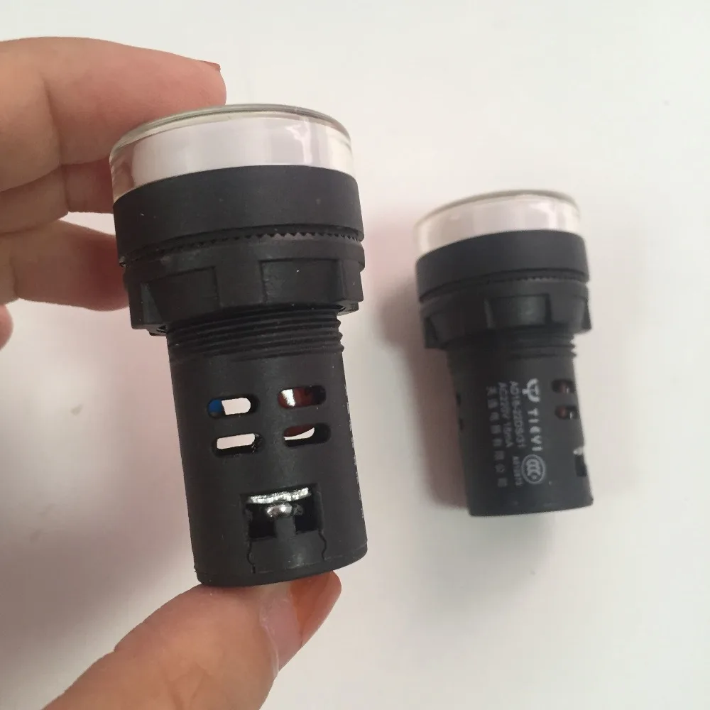 2pcs AC220V 18mA 플라스틱 쉘 산업용 흰색 LED 표시 등 AD16-22D/S
