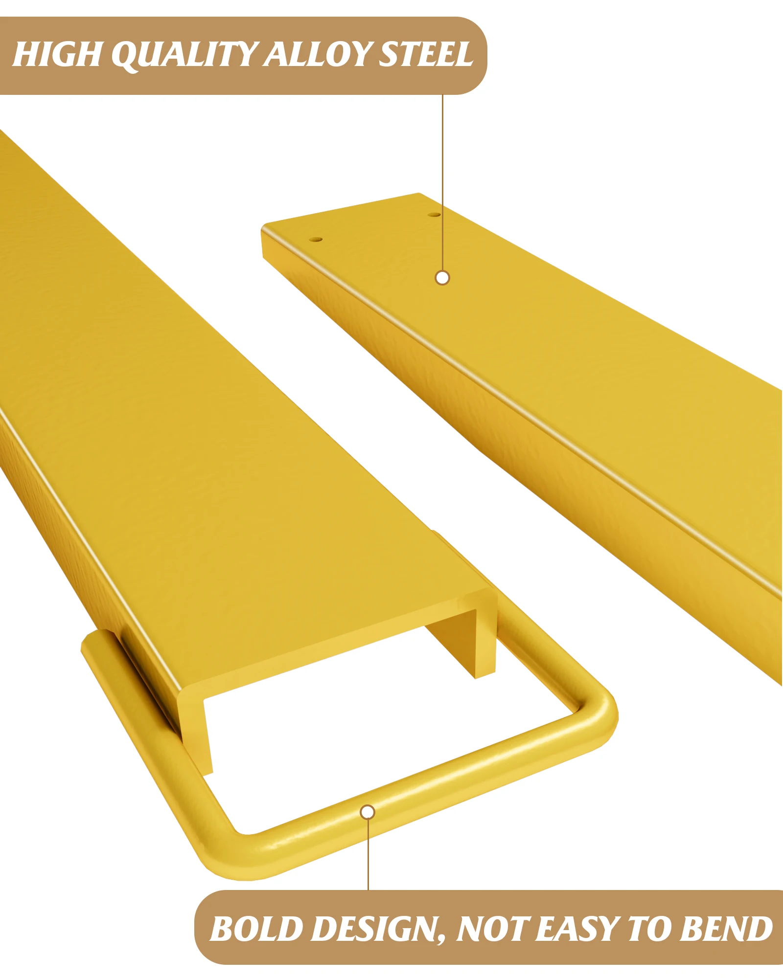 Forklift Fork Extensions Heavy Duty Steel Slip-On Pallet Fork Extenders, Secure Load Support for Lift Trucks, Extended Reach Fork Sleeves for Material Handling, Warehouse, Industrial and Construction Use