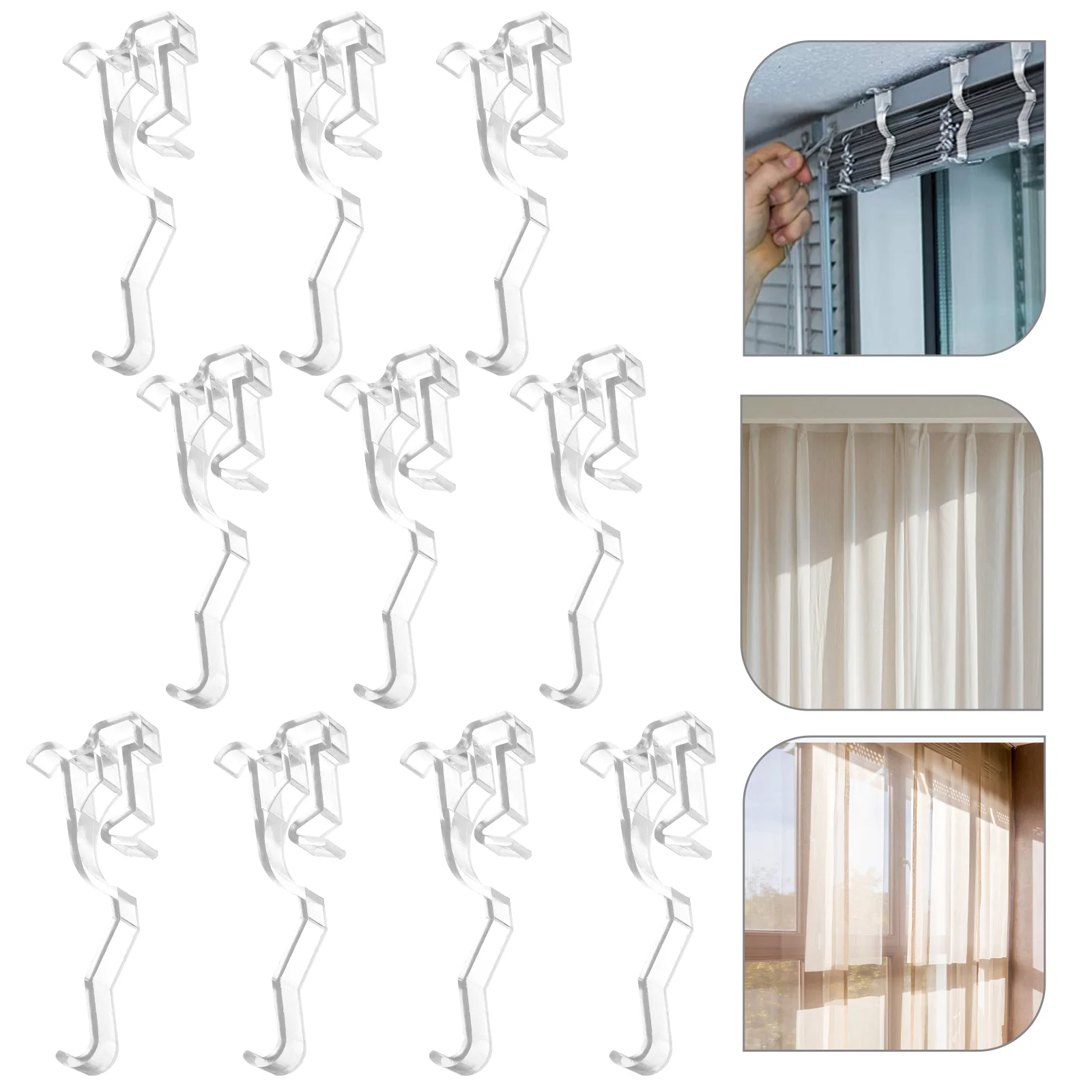 10 Pcs Clear Valance Clip Window Clips Sheer Curtains Retainer Blind Repair Replacement Blinds