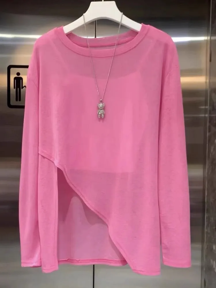 

Ice Silk Dopane Color adient Summer New Women's Long Sve Sun Protection Cover up Thin Sle Korean Loose Fit Lace irt