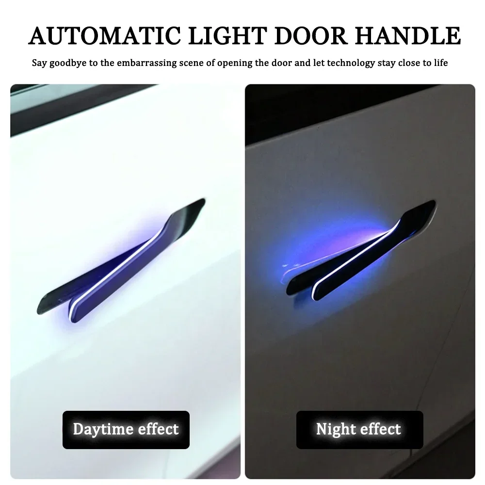 Hansshow Model  Outer Car Ambient Electric Door Handles For Tela Accessories Auto Present Door Handle Colorful Lights