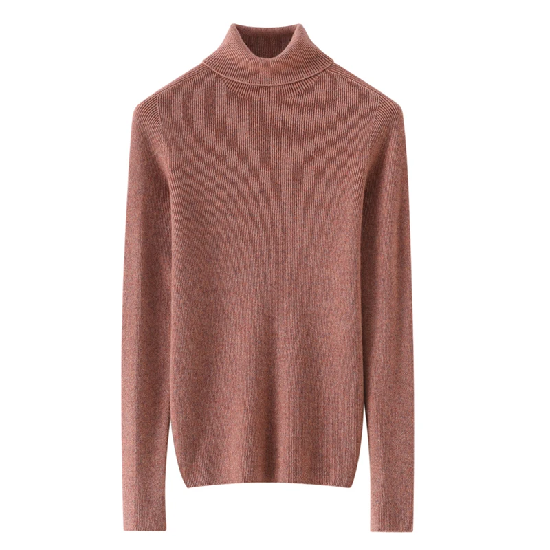 

Women's 100% Cashmere Turtleneck Sweater Long Sleeve Slim High Lapel Collar Pullover Autumn Winter New Soft Warm Female Clothing
