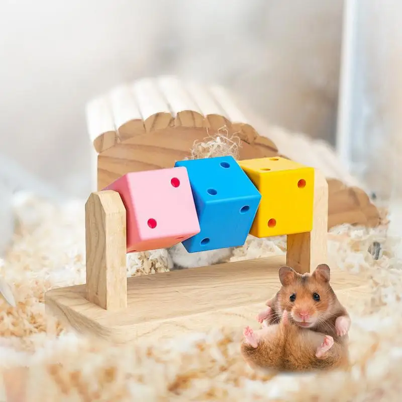 Hamster Chew Cube Wood Hamster Chew Toys Craftsmanship Bite Resistant Guinea Pig Chew Toys For Syrian Ferret Gerbil Rabbit