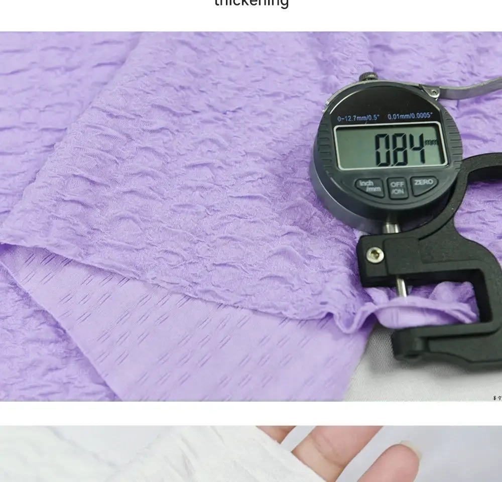 Bubble Wrinkle Knitted Elastic Plush Embroidered Fabric 3D Ruffled Texture Material For Baby Dress Women Clothing DIY Sewing