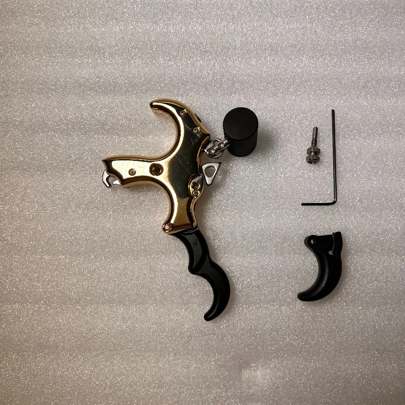 Brass Archery Hand Release Aid Adjustable Trigger Sensitivity for Multiple Compound Bows Shooting Accessories