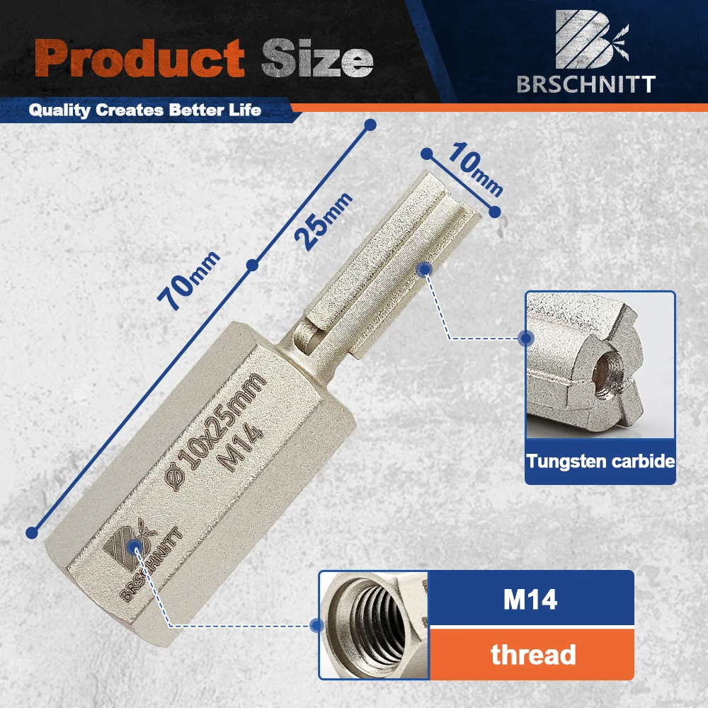 Imagem -02 - Brocas de Fresagem de Argamassa de Tijolo de Carboneto Brschnitt para Remover 10 mm Polegada para Cortador de Argamassa de Moedor de Ângulo com Rosca M14 ou 811