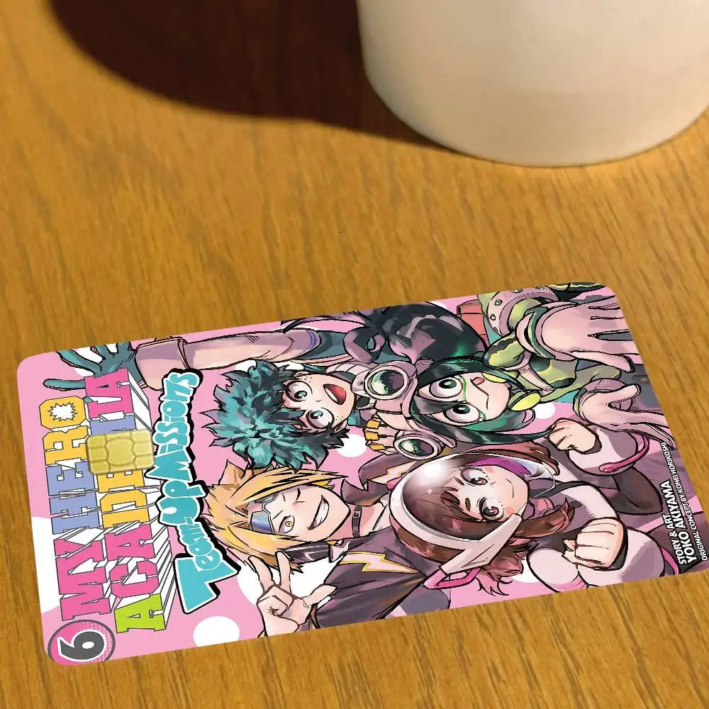 شريط لاصق من الجلد لبطاقة الخصم الائتمانية من أمين ماي هيرو أكاديميا كاميناري دنكي لحماية بطاقة الائتمان المخصصة لبطاقة الخصم