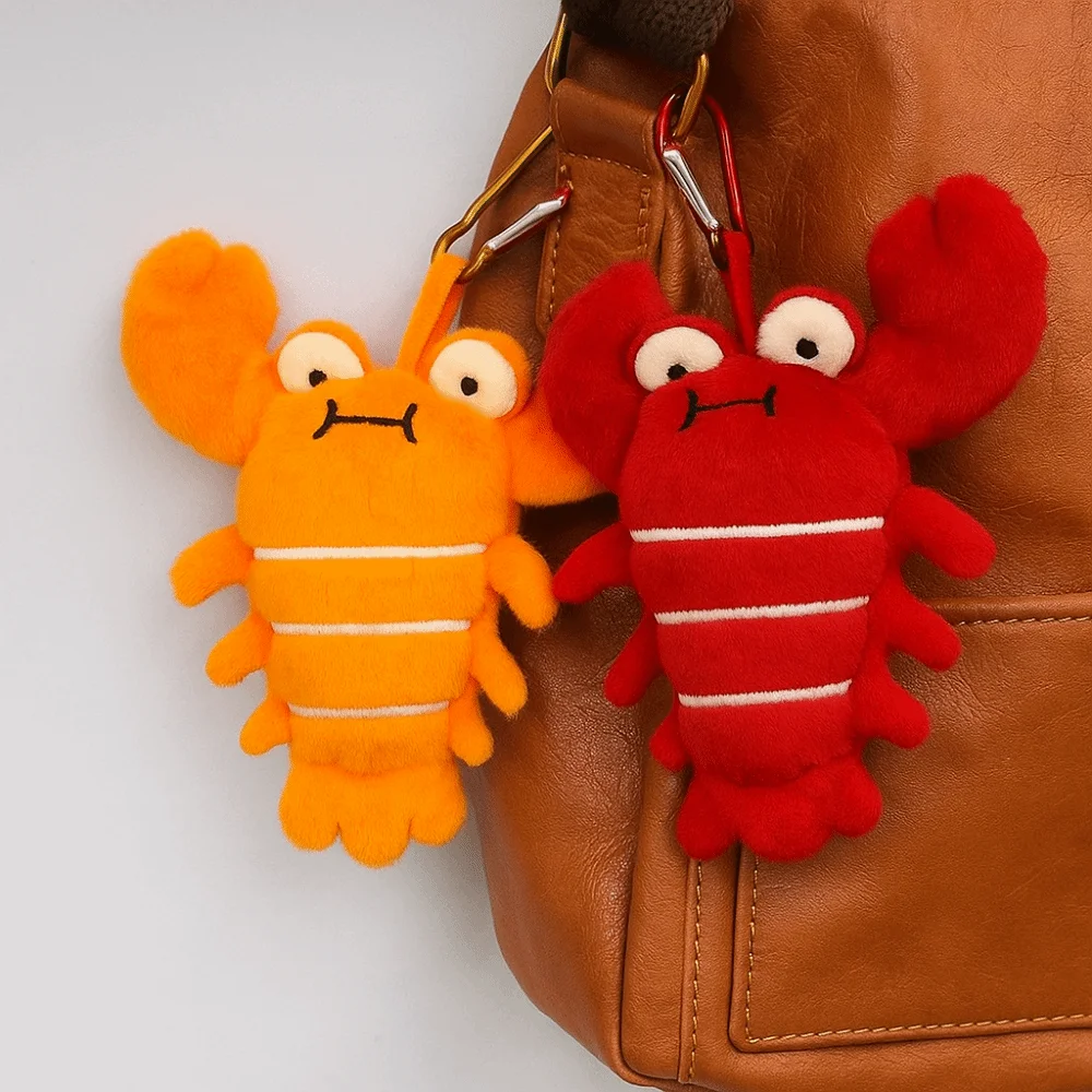 Fashion Lobster Ocean Animal Coin Purse PP Cotton Fluffy Plush Doll Keychain Cartoon Collection Animal Bag Pendant Storage