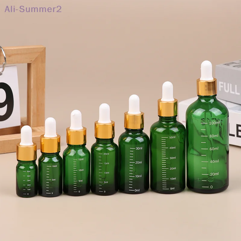 5 ml-100 ml Tropfflaschen Mit Skala Reagenz Augentropfen Grün Glas Aromatherapie Flüssigkeit Pipette Flasche Nachfüllbare Flaschen reise