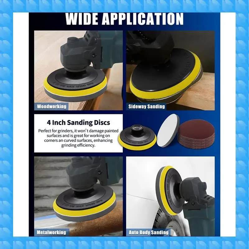 

ETRT 123PCS Angle Grinder Sanding Discs Attachments, 4 Inch Hook And Loop Backing Pad With 5/8-11 Thread, Wet Dry Sanding Pad