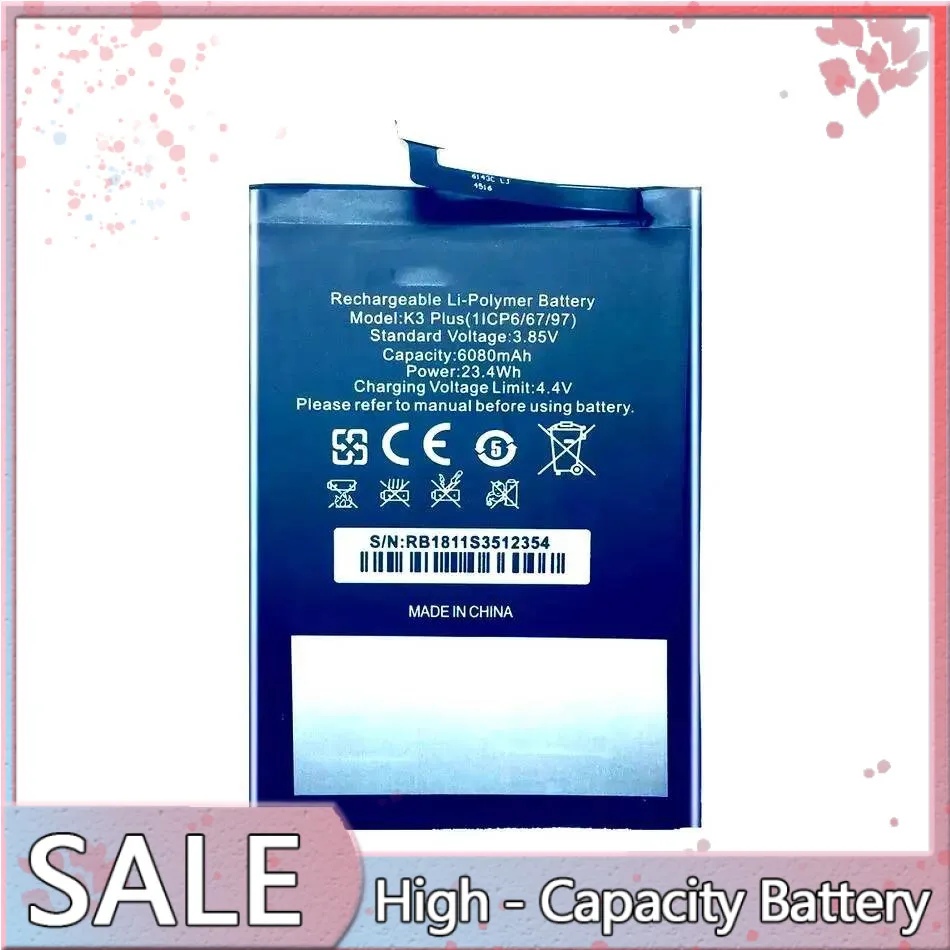 

Mobile Phone Battery 6080mAh For Oukitel K3 Plus Safe