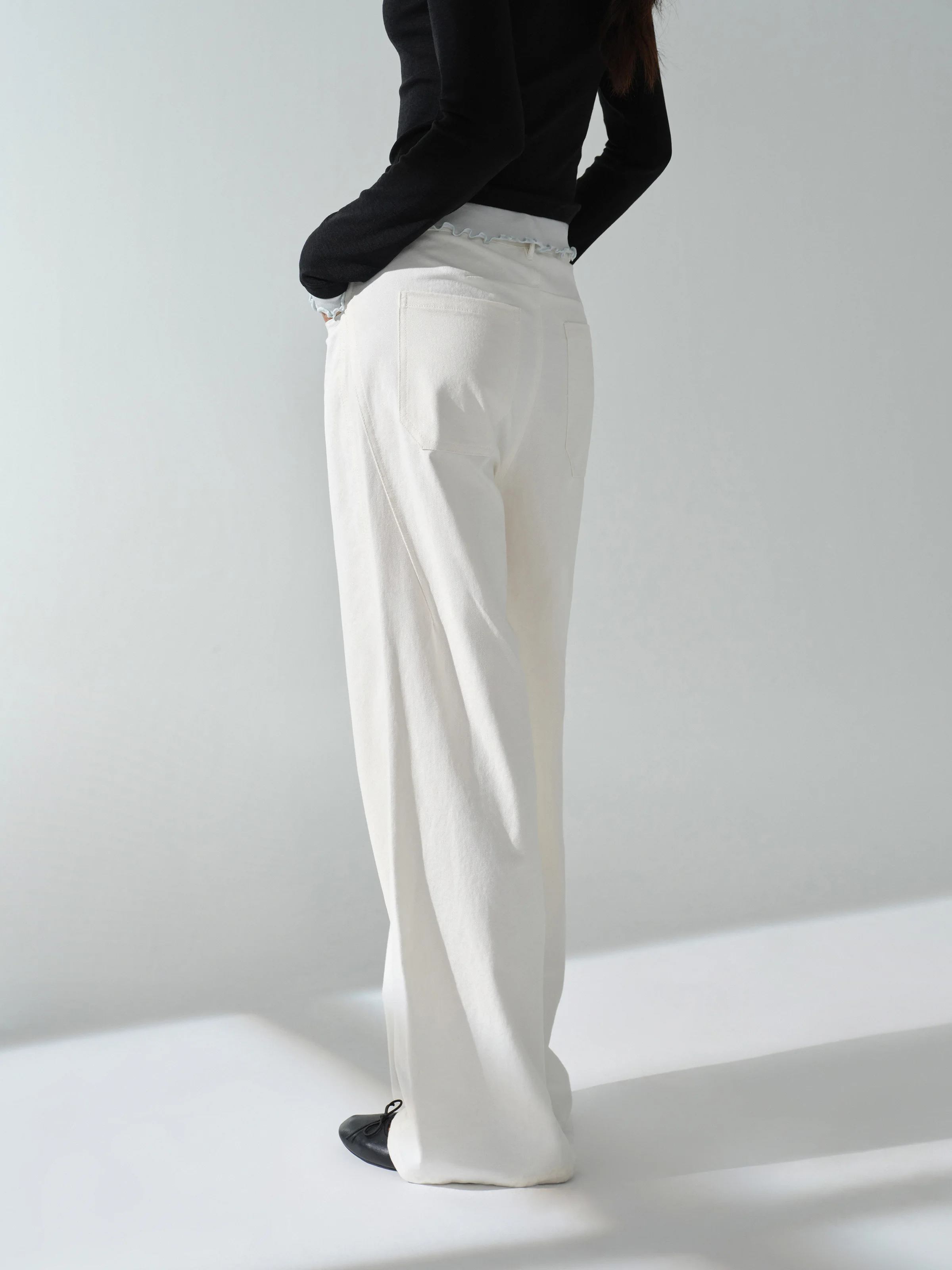 High Waist White Wide Leg Pants Women Casual Loose Trousers Slimming Petite Friendly Elegant Floor Length Pants Autumn Outfits