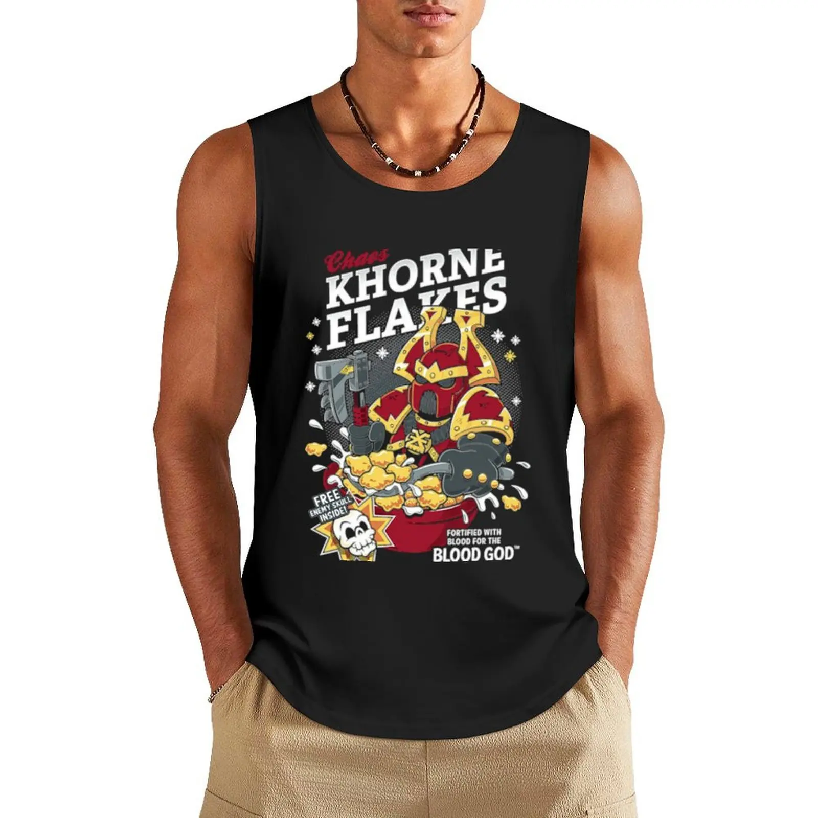 Chaos Khorne Flakes Classic Tank Top gym t-shirts clothes for men summer anime clothes Men's gym t-shirts