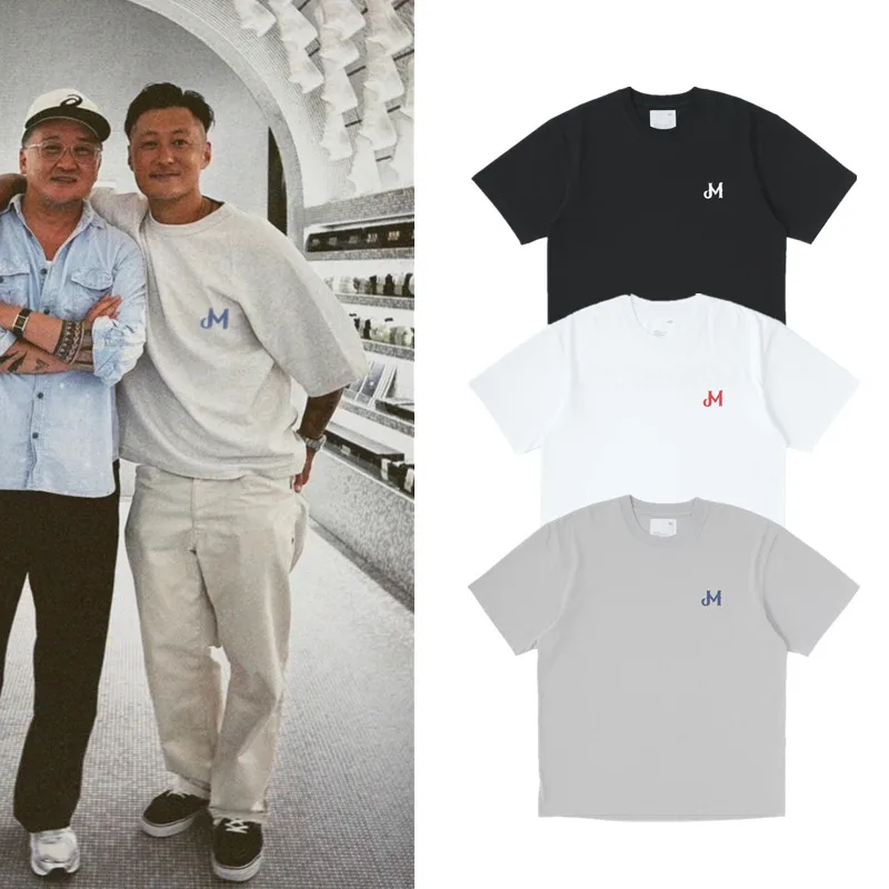 

Trendy MDNS Summer Printed Cotton Heavyweight 300g Casual Loose ort Sve Men's T-irt Breathable Comfortable round Ne