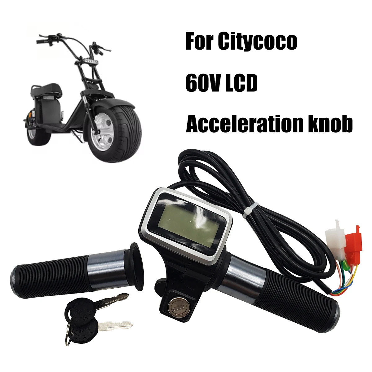 Electric Scooter Parts For Citycoco Modification Parts Electric Car LCD Power Display Turn Handle Throttle Accelerator Handlebar