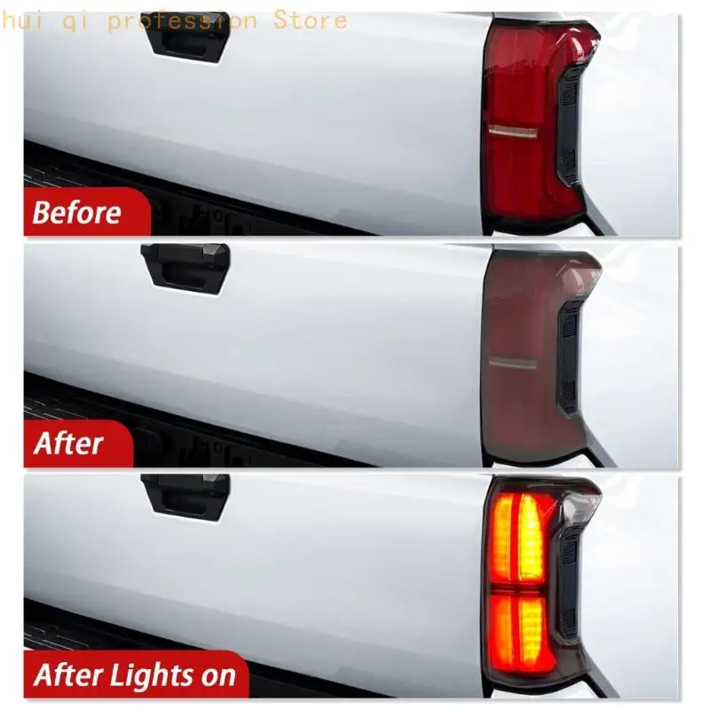 2-teiliges Paar getönter Rücklichtabdeckungen für die Außenverkleidung, ABS-Rücklicht-Überzugsset für das tägliche Fahren, zur Styling-Verdunkelung der Rückleuchten. – Detail 2