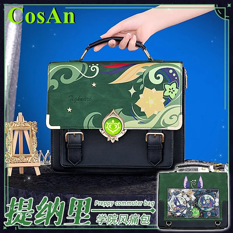 CosAn  Game Genshin Impact Tighnari Bag Cosplay Costume Message Bag Commuter Shoulder Pain Bag Role Play Clothing