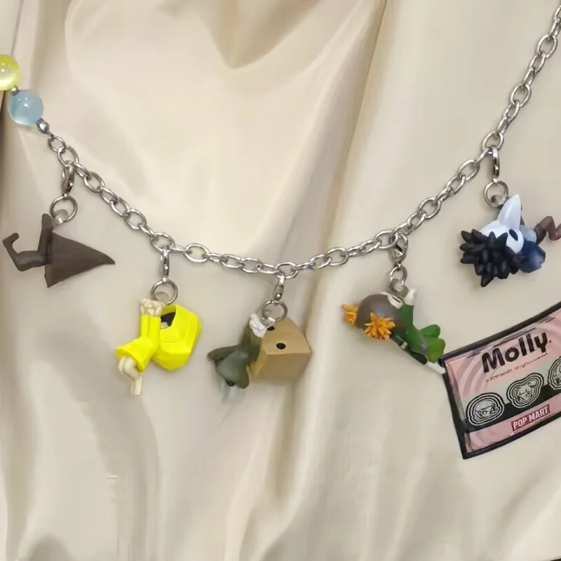 

New Bandai Little Nightmares Figure Keychain Six Mono Nome Rolo Renewer Pendant Backpack Purse Bag Car Charm For Anime Game Fans