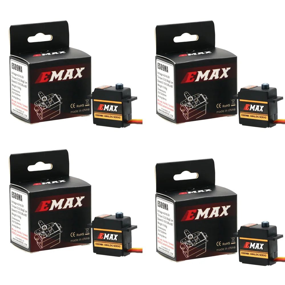 4/8EMAX ES09MA 2.2kg Metal Gear Analog Servo 4.8-6V for T-Rex 450 RC Helicopter Tail / Micro Airplane (Futaba JR Plug)