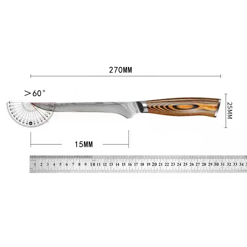 Barbecue Knife 6 Inch Boning Knife High Carbon Butcher Knife Japanese Stainless Steel Kitchen Knife Wood Handle Utility Knife