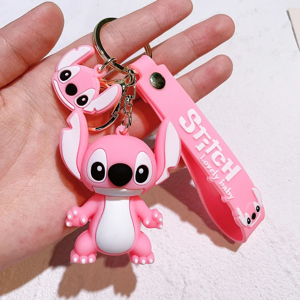 Lilo & Stitch Speelgoed Keychian Anime Stitch Hanger Sleutelhanger Sweet Pink Angel Keychians Vrouwen Auto Sleutelhanger Meisje Verjaardagscadeau