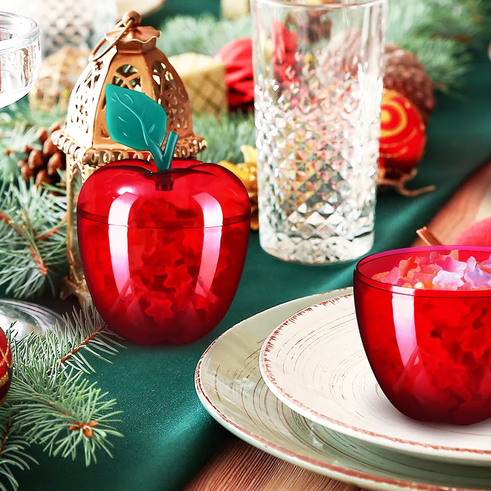 Shatterproof Red Apple Plastic Candy Jar – 2pcs Party Favor, Classroom Decor & Holiday Treat Container