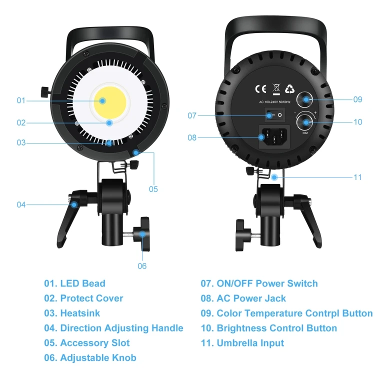 Factory 150W 3200K-5600K Dual Color LED Photography Studio Video Light With Remote Control For Photographic Lighting