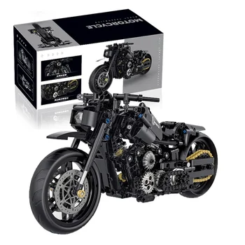 1:8 586PCS High-tech Classico Modello di Costruzione di Moto Blocchi Motor City Racer Mattoni Giocattoli per I Ragazzi Per Bambini Regali di Halloween