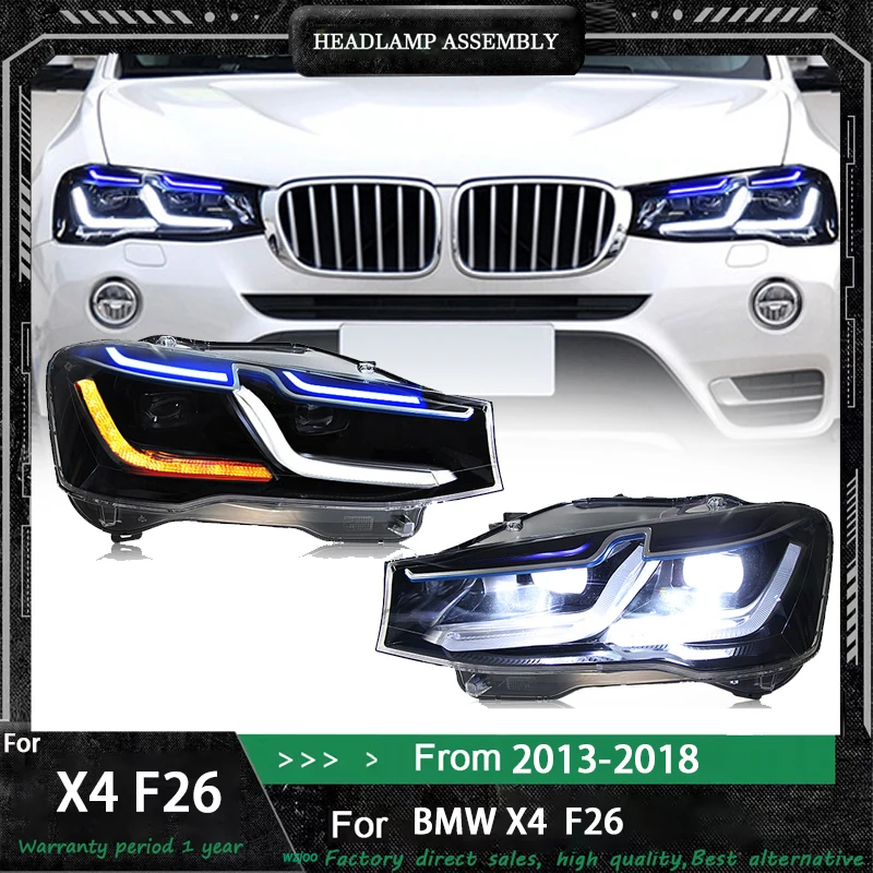 

Передние фары автомобиля для BMW X4 светодиодные фары 2014 2015 2016 2017 2018 X4 F26 фара в сборе DRL сигнал автомобильные аксессуары