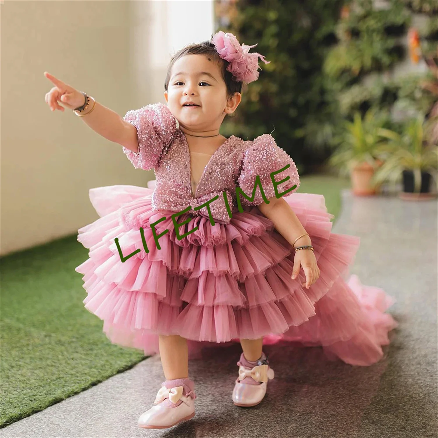 Vestido hinchado para niña, vestidos de flores para niña, vestido de princesa para niña, vestido de fiesta de boda para niño