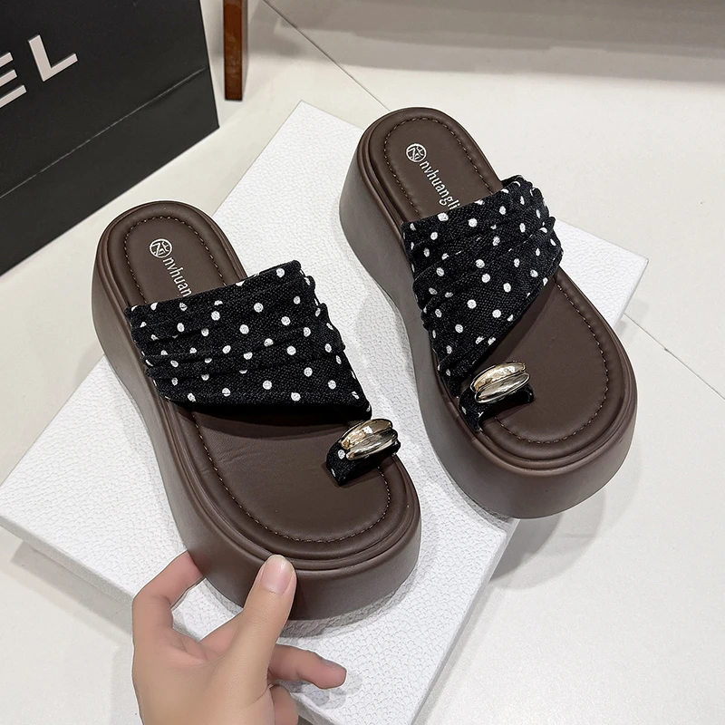 Women Beach Slippers New Summer Open Toe Sandals Non Slip Casual Outdoor Flip-flops High Platform Footwear Sandalias Zapatillas view 3