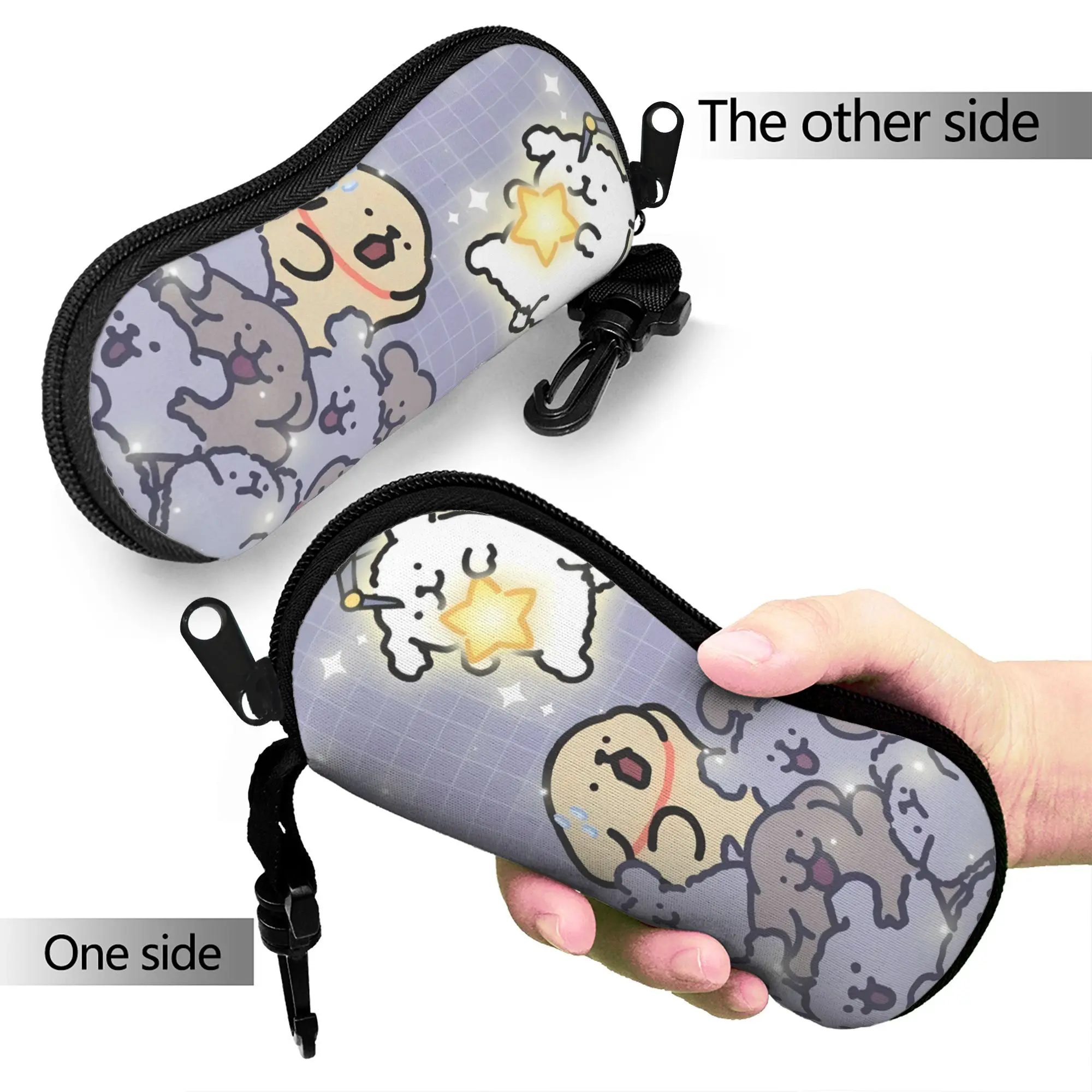 Line Dog  Glasses Case  Sunglasses Case Travel Soft Eyewear Accessory Print Male Female Eyeglass Protector