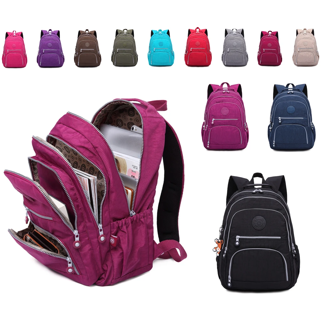 Nylon Waterproof Laptop WEAR-RESISTING Travel School Backpack Female Large Capacity Teenage University Girl Rucksack Women Bag