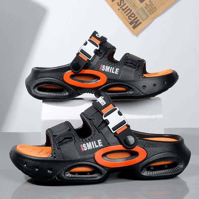 

Мужские летние уличные сабо 2026: дышащие шлепанцы из ЭВА, мягкие сандалии для пляжа и сада, повседневная обувь для мужчин