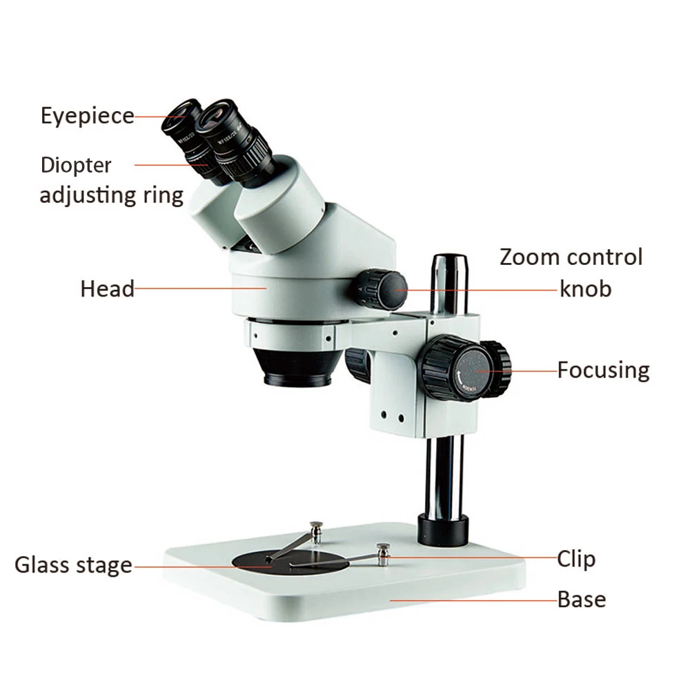 Yizhan 7x-45x microscópio binocular zoom ajustável microscópio estéreo inspecionar ferramentas de reparo de solda pcb com anel de luz 3.5-270x