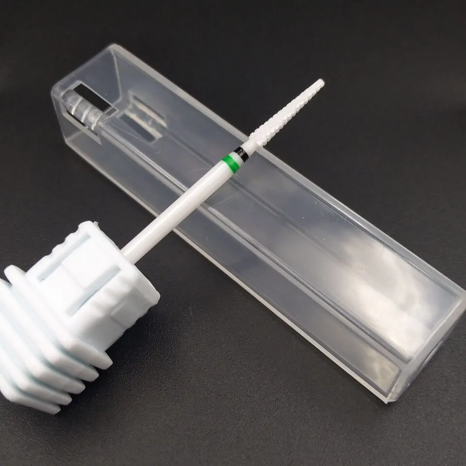 HYTOOS Ceramic Nail Drill Bit 3/32" Rotary Cuticle Clean Burr Bits For Manicure Electric Drill Accessory Nail Beauty Tools-L358T