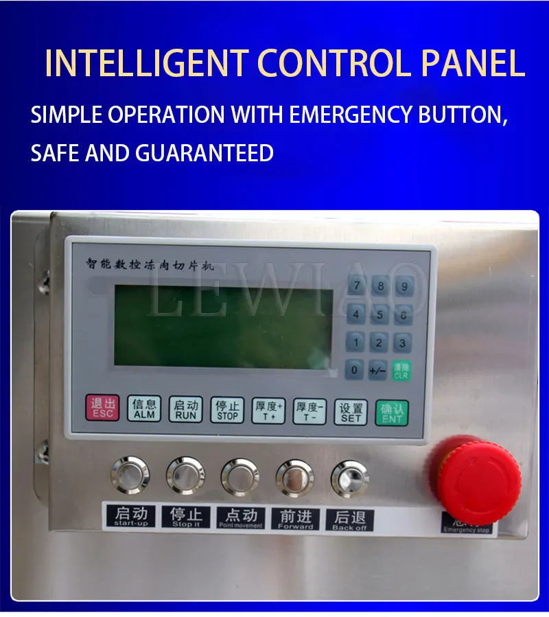 

Commercial Electric CNC Lamb Roll Bacon Slice Frozen Meat Cutting Machine With Conveyor Belt