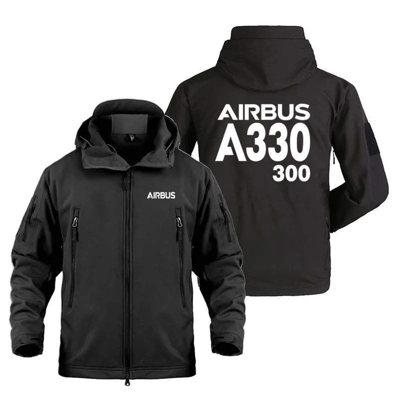 

Flight Military Aviation Airbus A330-300 Pilots Aircraft SoftShell Tactical Shark Skin Men's Outdoor Fleece Warm Coats Jackets