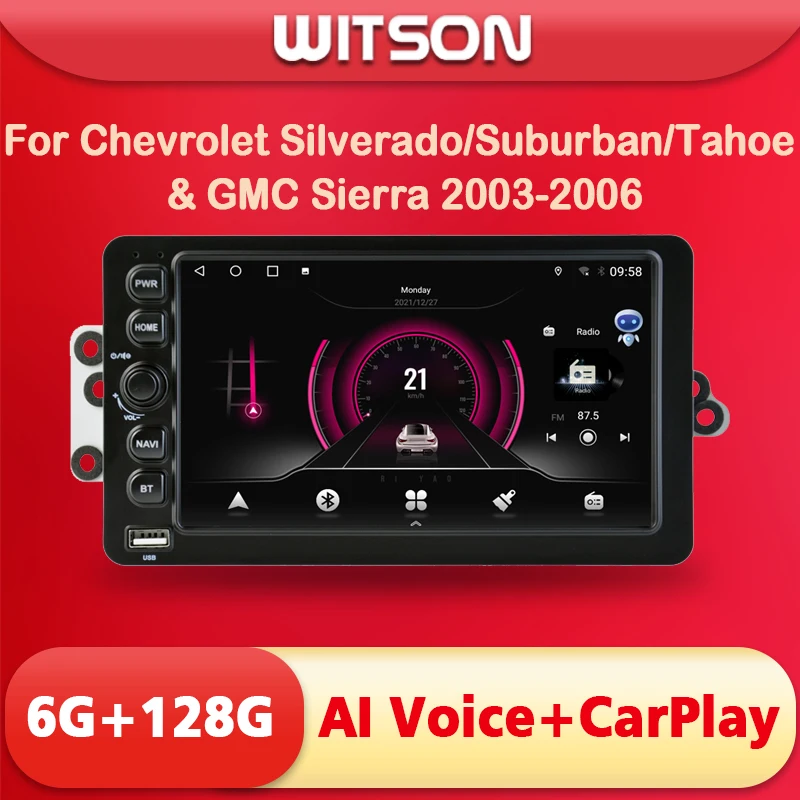 Автоматическая стереосистема WITSON Android 14, для Chevrolet Silverado Suburban Tahoe и GMC Sierra Hummer 2003-2006, головное устройство Carplay Navi Wi-Fi