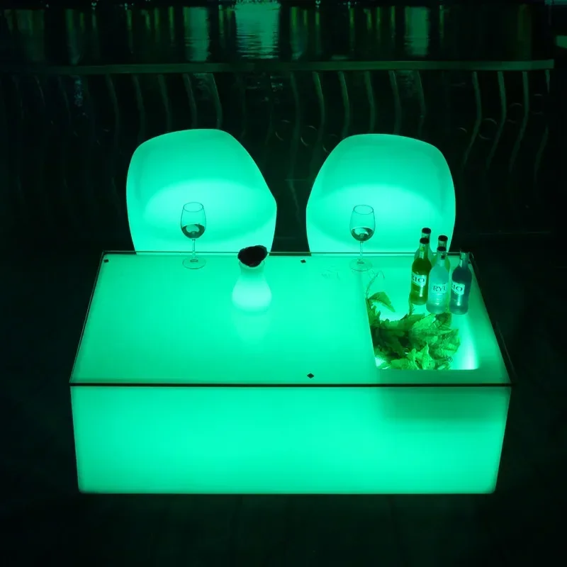 طاولة القهوة طاولات وكراسي LED كشك طاولة كرسي مزيج من طاولة البار الإبداعية #3