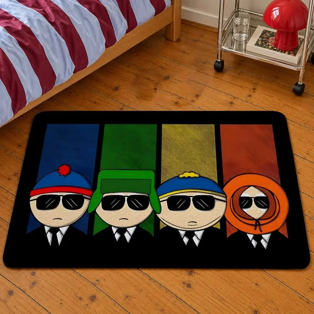 Series South Park Cartman Kenny Butters Floor Mat Soft Flannel Entrance Doormat Non-Slip Washable Rug Bedroom Kitchen Home Decor